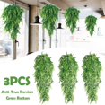 thumbnail image 1 of 3Pcs Boston Fern Faux Plant Fake Hanging Vines Reusable Plastic Fake Greenery Realistic Persian Rattan Fake Hanging Plant Decorative Faux Greenery Vine for Patio Porch Garden, 1 of 7