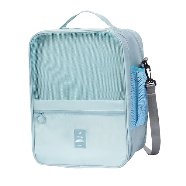 Bolsa de zapatos de viaje, bolsa de almacenamiento de zapatos con cremallera, bolsa de zapatos lavable a prueba de polvo, bolsa organizadora de , Azul