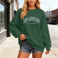 thumbnail image 2 of WEIWEN Los Angeles California Sweatshirt for Women Dressy Casual Long Sleeve Shirts for Women Oversized Tops Loose Fit Fall Workout Sweaters Women's Fashion Clothing Dark Green, S, 2 of 4