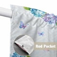 thumbnail image 4 of Blue Hydrangea Floral Swag Curtains for Kitchen/Bedroom/Living Room, Spring Butterfly Watercolor Flower Scalloped Curtains 63 Inch Long, Window Swag Topper Curtains Valances 2 Panels Set 36"x63", 4 of 8