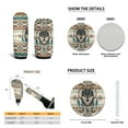thumbnail image 6 of Yuyamidu Wolf Car Seat Cover Split Covers Western Aztec Car Carpet Mats Steering Wheel Cover Seatbelt Pads Auto Handbrake Cover Set Coasters Auto Decor Set of 15, 6 of 6