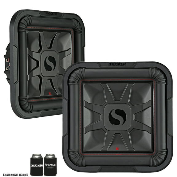 Kicker 46L7T124 Two L7T L7-Thin 12-Inch (30cm) Subwoofers, Dual Voice Coil, 4-Ohm, 600 Watts Each