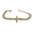 thumbnail image 2 of Women Gold Metal Chain Bracelet Cross Charm Religious Fashion, 2 of 12