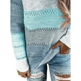 thumbnail image 4 of FASHIONWT Women Fall V-Neck Long Sleeve Pullover Matching Color Hooded Jumper Sweater, 4 of 4