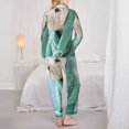 thumbnail image 5 of Junzan Dog Wrapped In Towel Print Womens Pajama Sets,Long Sleeve Button Down For Women Pjs 2 Piece, 5 of 9
