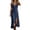 Navy, variant on Women Cotton Maxi Dress V Neck Sleeveless Western Cowgirls Button Vacation Dress with Split