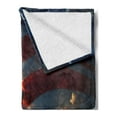 thumbnail image 2 of American Soft Flannel Fleece Blanket, Statue of Liberty National Monument Liberty Island Sunrise with American Flag Scenery, Cozy Plush for Indoor and Outdoor Use, 60" x 80", Black, by Ambesonne, 2 of 5