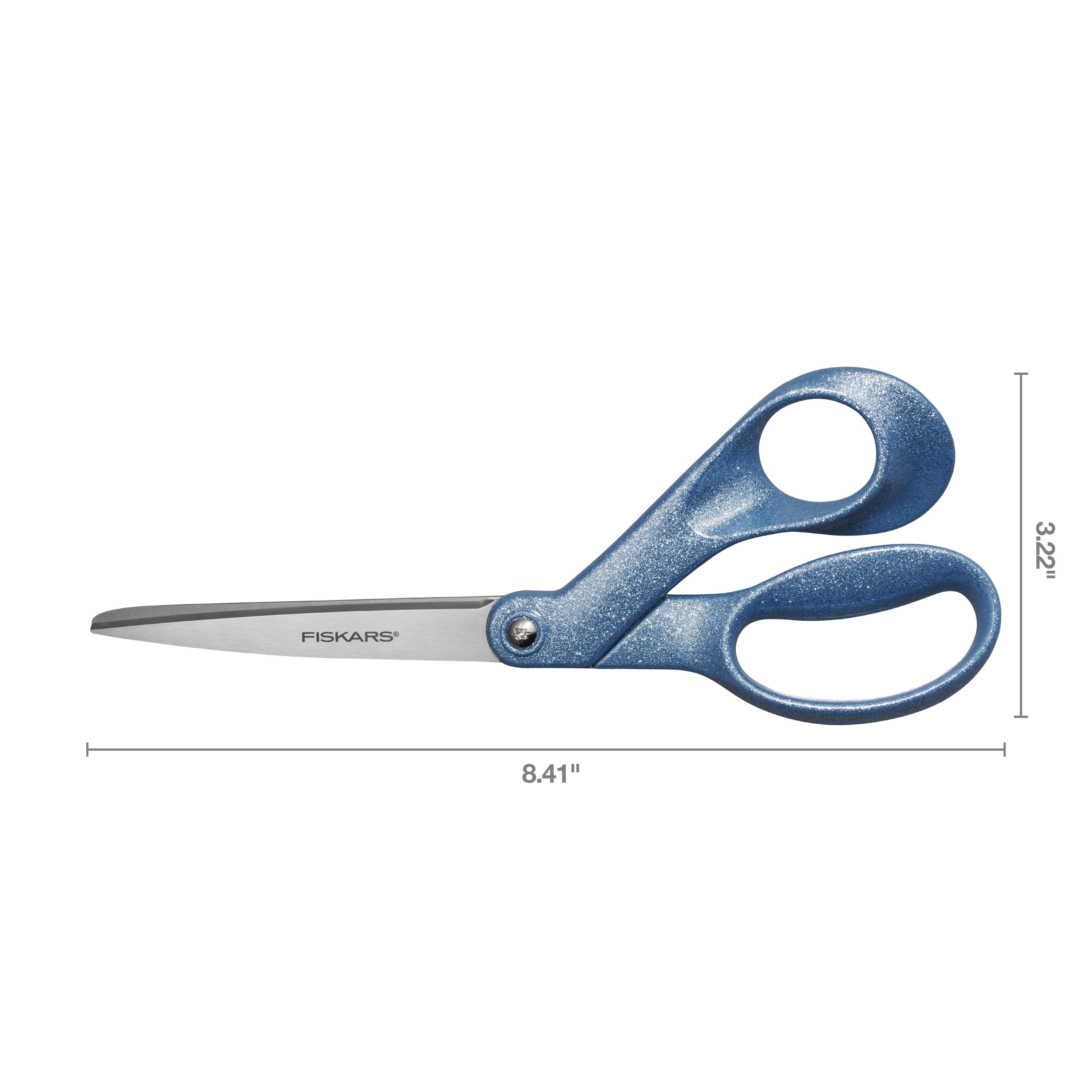 (3 pack) Fiskars 8" Fashion Glitter Explore Scissors, Digital Cloud, Light Blue