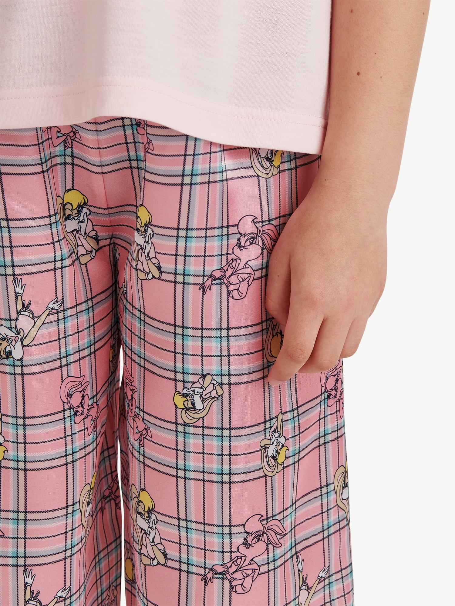 Looney Tunes X Justice Girls Short Sleeve Sleep Top and Sleep Pants with Eyemask, 3-Piece, Sizes 5-18