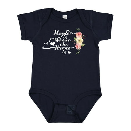 

Inktastic Kentucky Home is Where the Heart is with Watercolor Floral Boys or Girls Baby Bodysuit