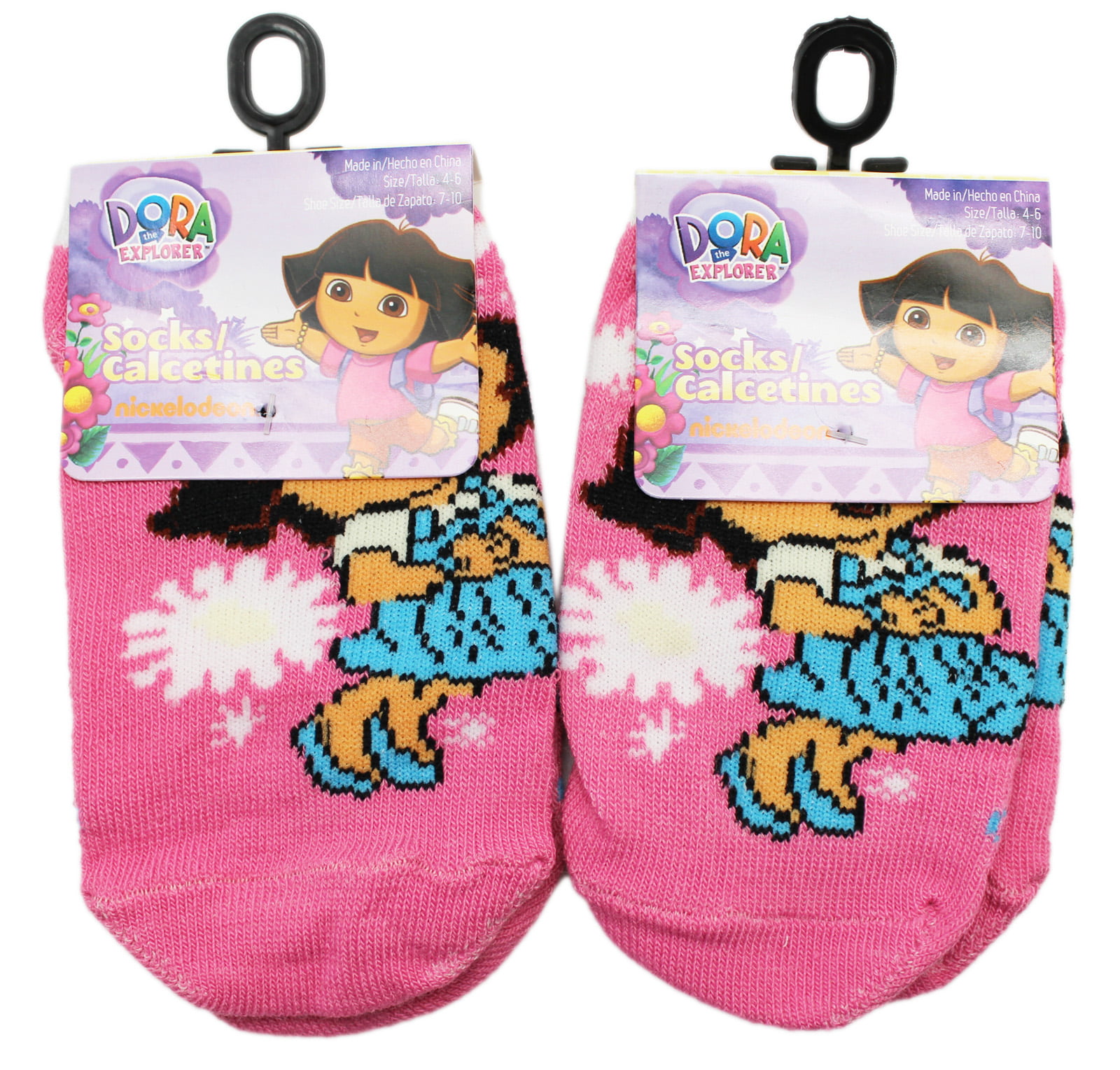 Dora the Explorer White Floral Baby Bootie Socks 1 Pair, 6-12 Months 