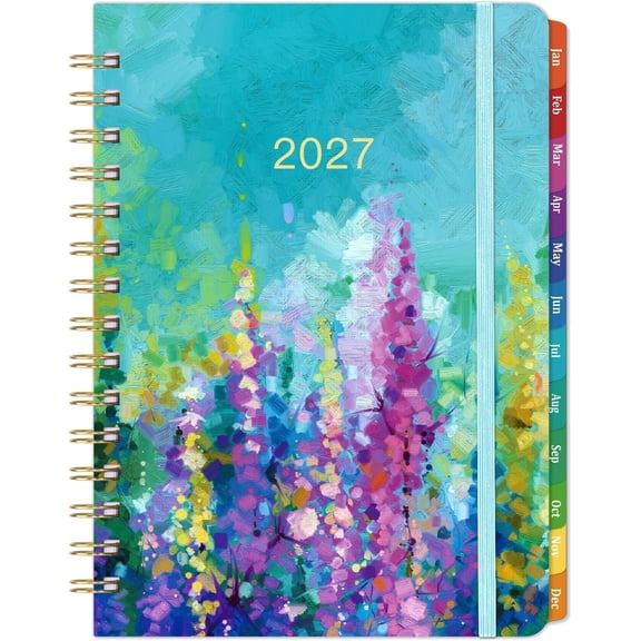 2027 Planner - 2027 Planner Weekly and Monthly, JAN.2027 - DEC.2027 | Planner 2027, 6.5" x 8.5", 2027 Calendar Planner Weekly and Monthly with Inspiring Quotes, Colorful Tabs, Pocket, Hardcover