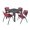 Burgundy, variant on Grey 36 in. Kee Square Breakroom Table with Black & 4 M Stack Chairs