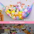 thumbnail image 3 of Neighborly Nook Stuffed Animals Net Hammock Kids Toy Storage with LED Light Plush Toy Organizer Corner Hanging Stuffed Animals Holder For Nursery Kids Girls Room Decor, 3 of 12
