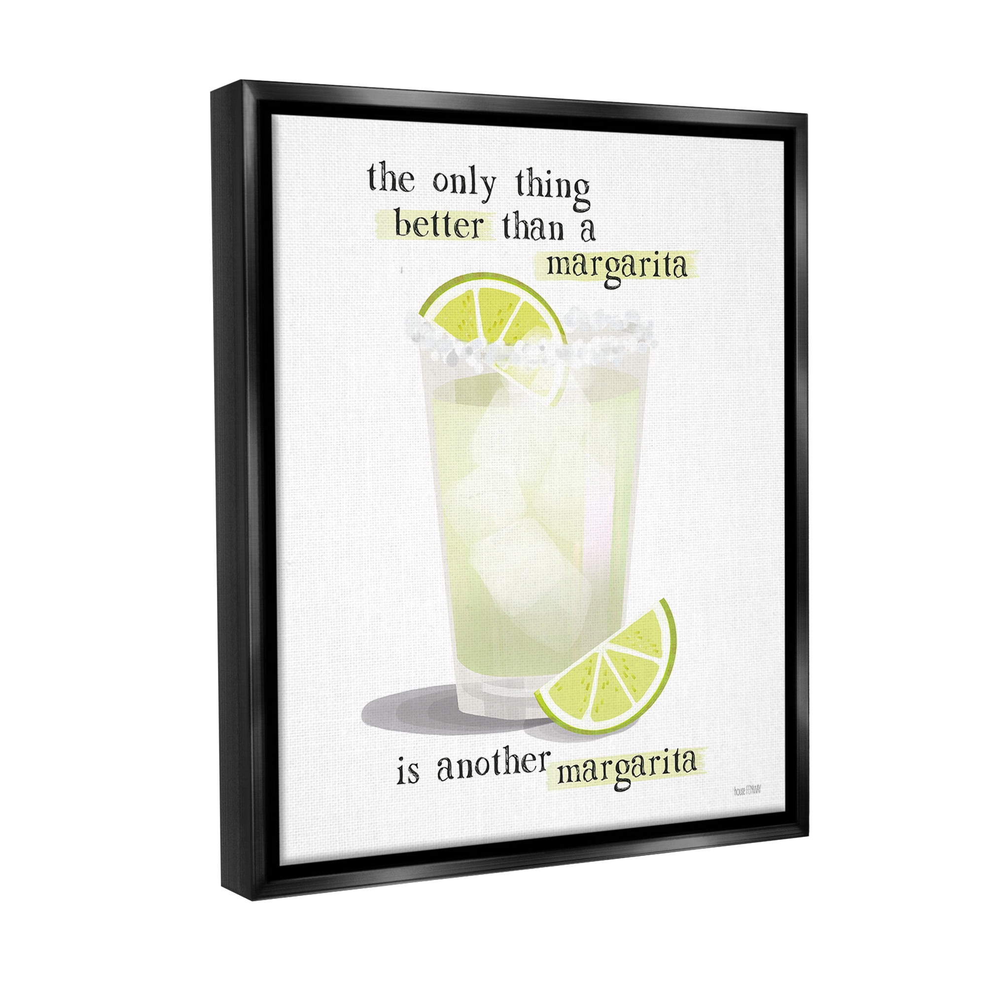 Stupell Industries Another Margarita Phrase Food & Beverage Painting Black Floater Framed Canvas Art Print Wall Art, 17 x 21