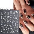 thumbnail image 3 of 1 Pza Calcomanías Autoadhesivas De Uñas De Llama De Geometría Láser 3D Líneas De Plata Góticas Manicura Decoración DIY Arte Herramientas Para Mujeres, 3 of 4