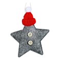 thumbnail image 1 of Gorro de punto Botón de inicio Decoración navideña Colgante de estrella de cinco puntas (gris), 1 of 5