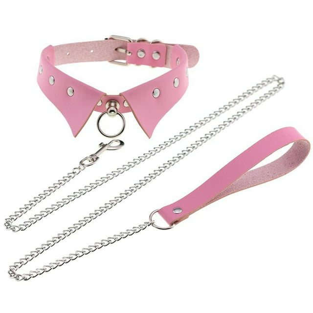 Collier de cou en cheptel en similicuir: Collier rétro à col clouté Rasker Punk Rasker avec laisse