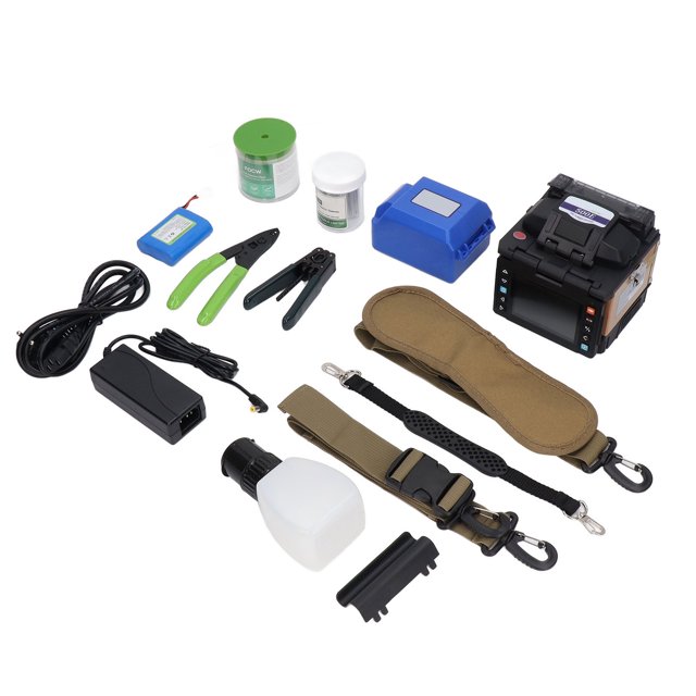 Optical Fiber Fusion Splicer Mini Full Automatic 3 in 1 Fixture Fiber Splicing Equipment 100‑240V EU Plug