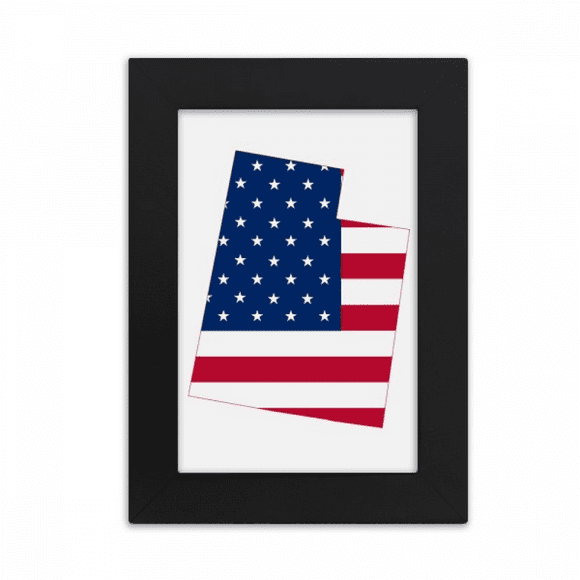 Utah America USA Map Stars Stripes Flag Desktop Photo Frame Picture Display Art Painting Exhibit
