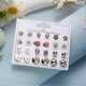 thumbnail image 3 of 12 Pairs Sweet Rhinestone Stud Earring Temperament Versatile Ear Dangler for Women Girl, 3 of 5