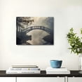 thumbnail image 2 of ONETECH Nature Wall Art Bridge Over Lake Canvas Painting Autumn Tree Forest Nature Landscape in Park Modern Picture Print On Canvas Artwork for Home Decoration 16x12inch, 2 of 6