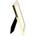 thumbnail image 4 of Isaac Jacobs 5x7 White Leather with Gold Metal Vertical & Horizontal Picture Frame, Shagreen Border w/ Black Fabric Easel, 4 of 5