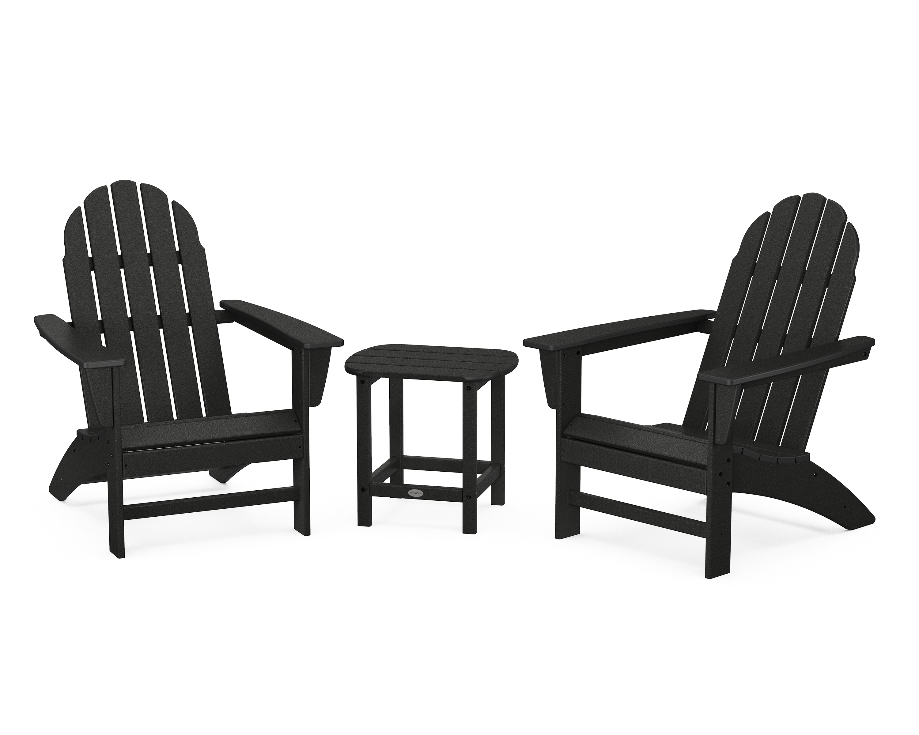 POLYWOOD Vineyard 3-Piece Adirondack Set with South Beach 18" Side Table in Black - image 1 of 1