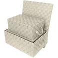 thumbnail image 3 of Sorbus Set of 3 Woven Storage Basket for Organizing with Lid, Mesh Hand (Beige), 3 of 9