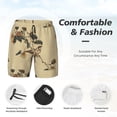 thumbnail image 5 of Sigee Vintage Bird Print Mens Swim Trunks with Compression Liner Quick Dry Swim Stretch Beach Shorts with Pockets,S-3XL, 5 of 7