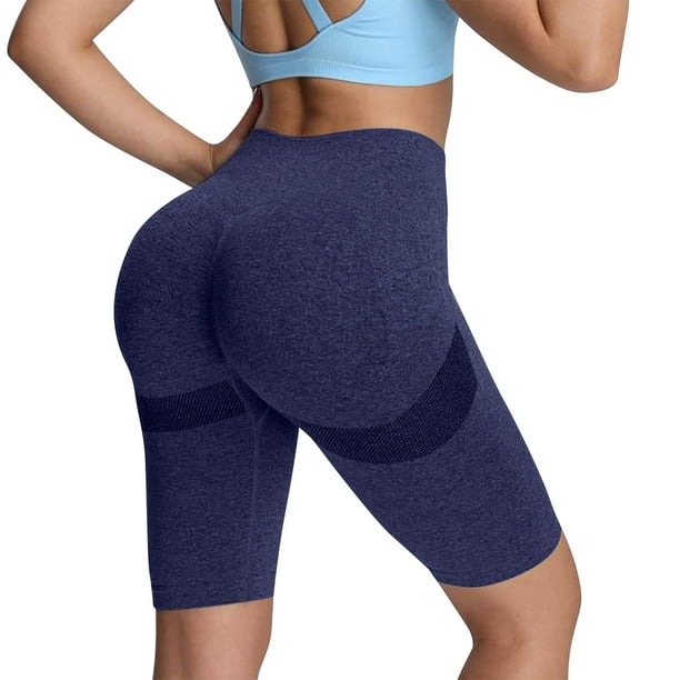 TaTaai Women's High Waisted Seamless Biker Shorts Butt Lifting Solid Yoga Shorts 5 Inch Inseam Tummy Control Athletic Gym Workout Fitness Gift