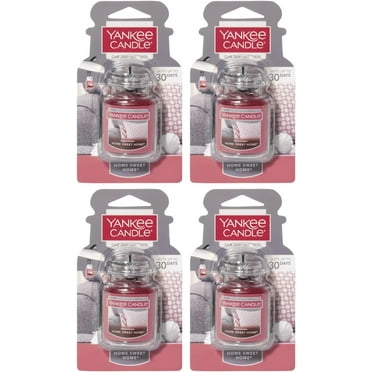 Yankee Candle Car Jar Ultimate Hanging Air Freshener Up To 30 Days, Home Sweet Home, 4 Packs