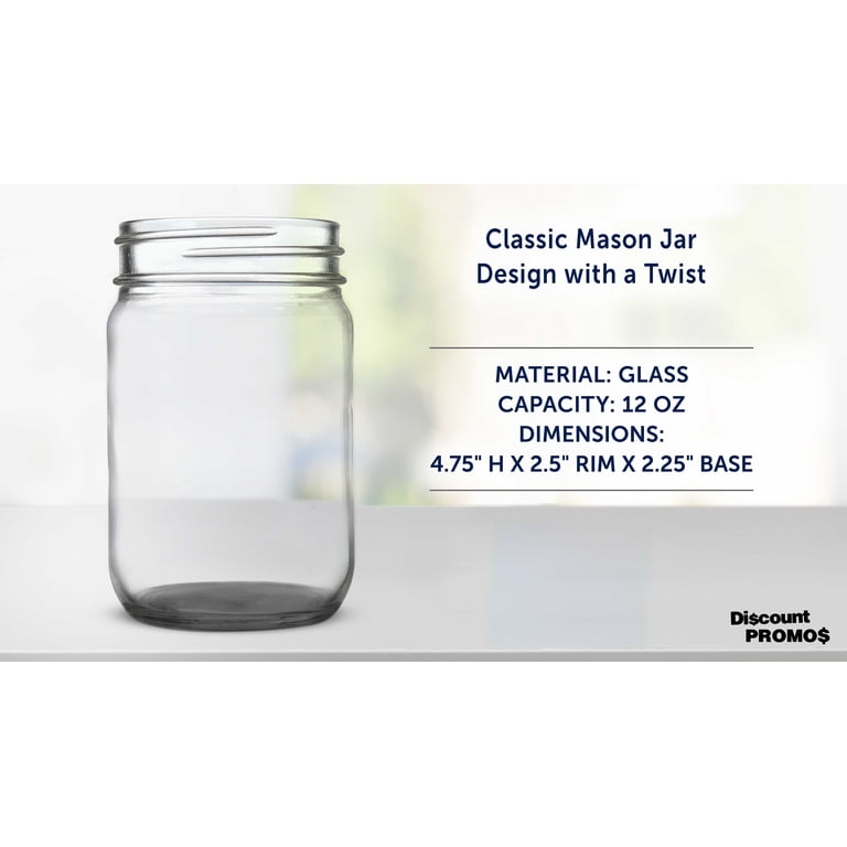 DISCOUNT PROMOS 12 oz Wedding Glass Mason Drinking Jars Set of 10 -  Walmart.com