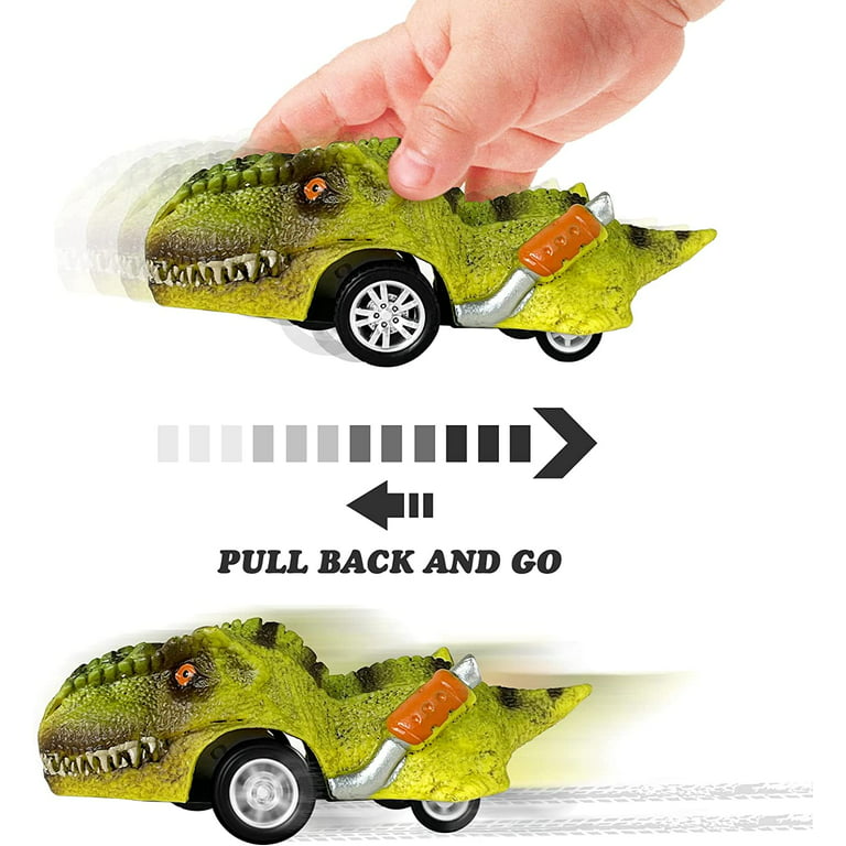 Dinosaur Toys 6 Pack Pull Back Dino Cars for Kids Fun Monster Colorful  Animal Car Playset Durable Tires for Toddler Age 3 4 5 6 7 Years Old