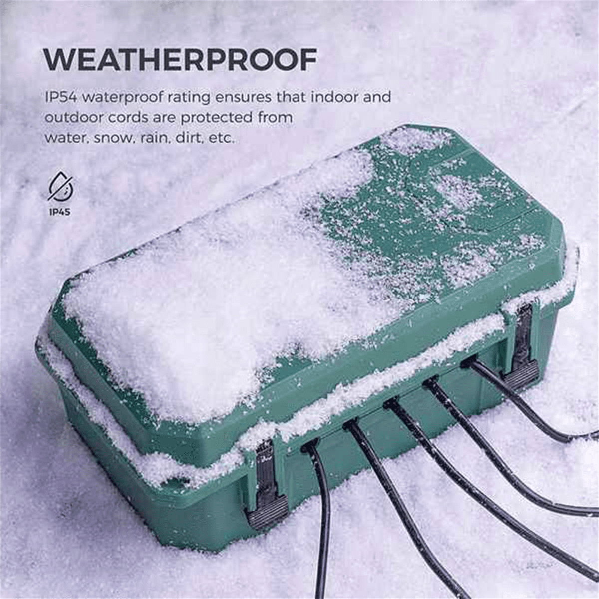 Outdoor Weatherproof Connection Box, Ip54 Water- Extension Cord Connection Box, Electrical Box to Protect Green