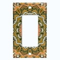 thumbnail image 5 of Metal Light Switch Plate Cover Orange Brown Mandala Icy Flower Tile Pattern MDL050, 5 of 13