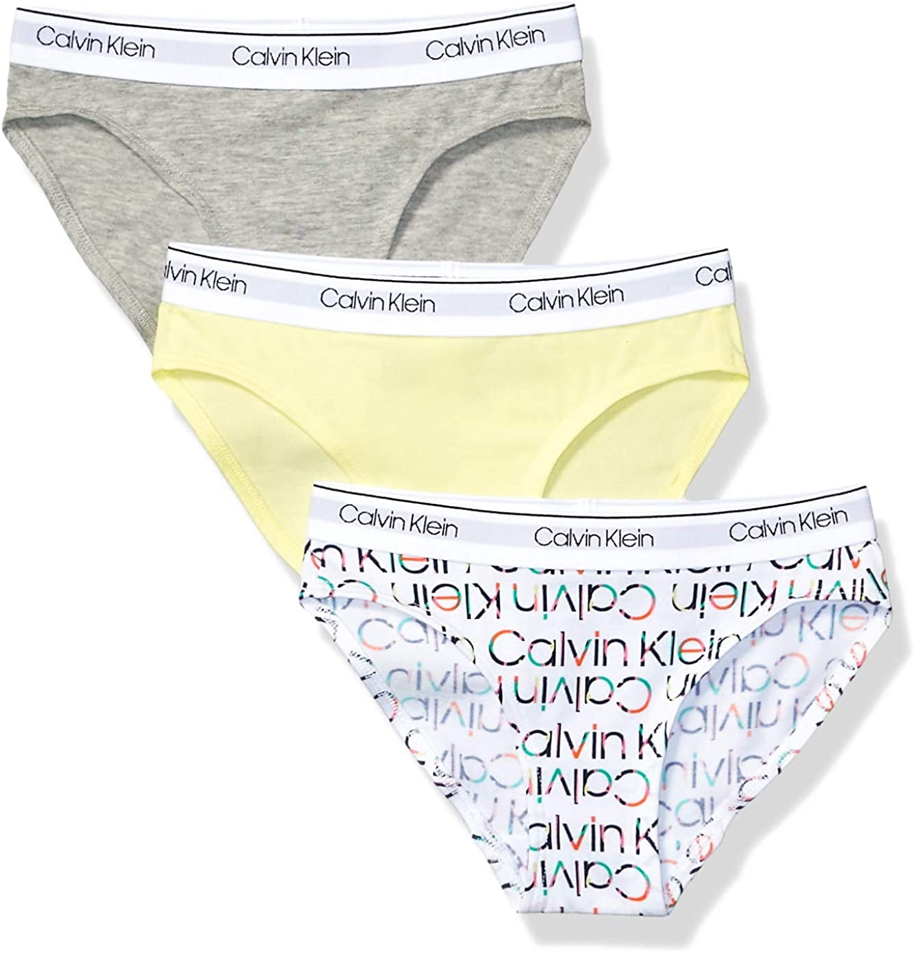 Calvin Klein Girls' Little Modern Cotton Bikini Panty, 3 Pack ck Pave