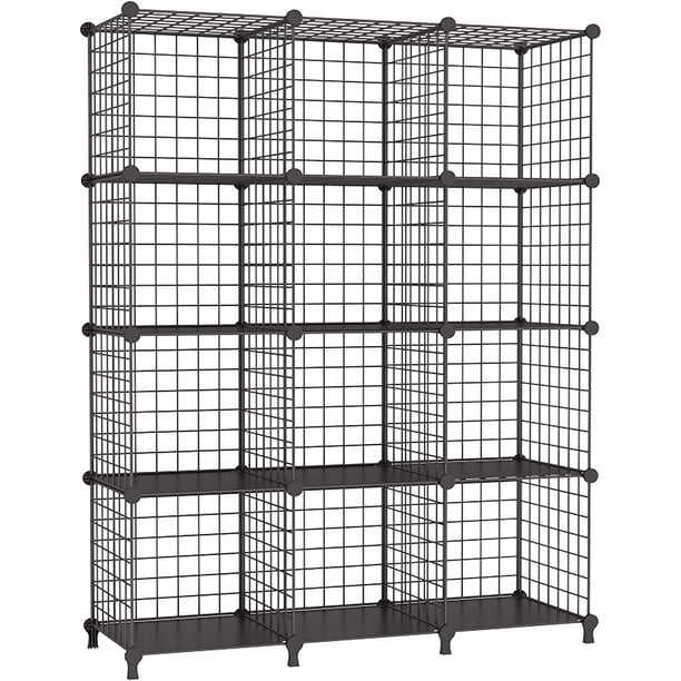Wire Storage Cubes Closet Shelves Organizer 12 Cube Wire Grids Storage