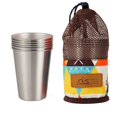 thumbnail image 2 of 1 Premium Stainless Steel Cups (4 Pack) Premium Metal Cups - Stackable Durable, 2 of 5