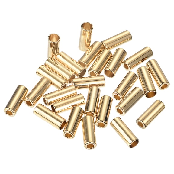 Uxcell 26pcs Metal Cord End Lock Drawstring Rope Stopper Column Rope Fastener End Stopper for Lanyard Bag, Gold