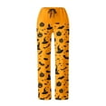 thumbnail image 5 of Fiaer,Womens Halloween Pajamas Pants Ladies Pumpkins Plus Size Pajama Cute Soft Long Bottoms Women Pjs Pj Jammies,Lounge Trousers for Sleepwear Orange S, 5 of 6