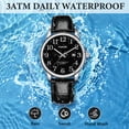 thumbnail image 3 of Watch for Men,Analog Quartz Waterproof Wristwatch with Date and Leather Band,Casual Fashion Mens Watches Gift for Man, 3 of 8
