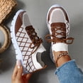 thumbnail image 4 of Walking Shoes Women, Womens Walking Shoes, Sneakers for Women, Women Classic Plus Size Fly Knit Round Toe Casual Flats Lightweight Comfort Walking Footwear Soft Sole Daily Shoes, Light Brown 9, 4 of 6