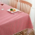 thumbnail image 5 of Cotton Tablecloth, Dienrx Cotton Checkered Buffalo Plaid Tablecloth –For Home Restaurants Cafes – Be It for Everyday Dinner Picnic Or Occasions Like Thanksgiving Rectangle/Oblong Red and White, 5 of 9