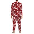 thumbnail image 3 of Mens Pajamas Set - Christmas Holiday Pinecone Comfy Long Sleeve Button Up Pajama Sets for Men 2 Piece, Soft Sleepwear Nightwear Pjs Lounge Sets for Men with Pockets, 3 of 5