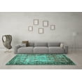 thumbnail image 3 of Ahgly Company Machine Washable Indoor Rectangle Persian Turquoise Blue Traditional Area Rugs, 5' x 7', 3 of 4
