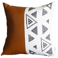 thumbnail image 2 of Boho Handcrafted Decorative Single Throw Pillow Cover Vegan Faux Leather Geometric 17" x 17" Brown & Ivory Square for Couch, Bedding, 2 of 9