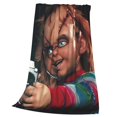 thumbnail image 7 of Lsque Chucky Pattern Fuzzy Fleece Throw Blanket Extra Large,Super Soft,Fluffy and Warm Blankets for Couch,Bed,All Season Use (60"x50"), 7 of 7