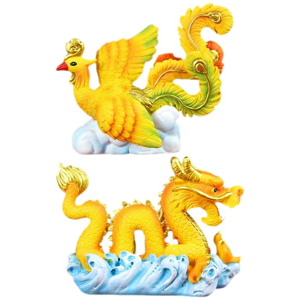 2 uds Mini dragón Fénix figurita pastel decoración Animal postre Cupcake Topper