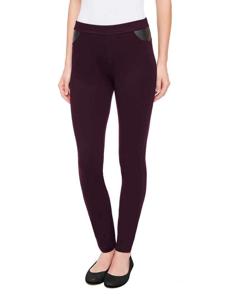 DKNY Womens Pull On Ponte Pant (Merlot 